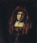 REMBRANDT Harmenszoon van Rijn Portrait of an Old Woman oil painting picture wholesale